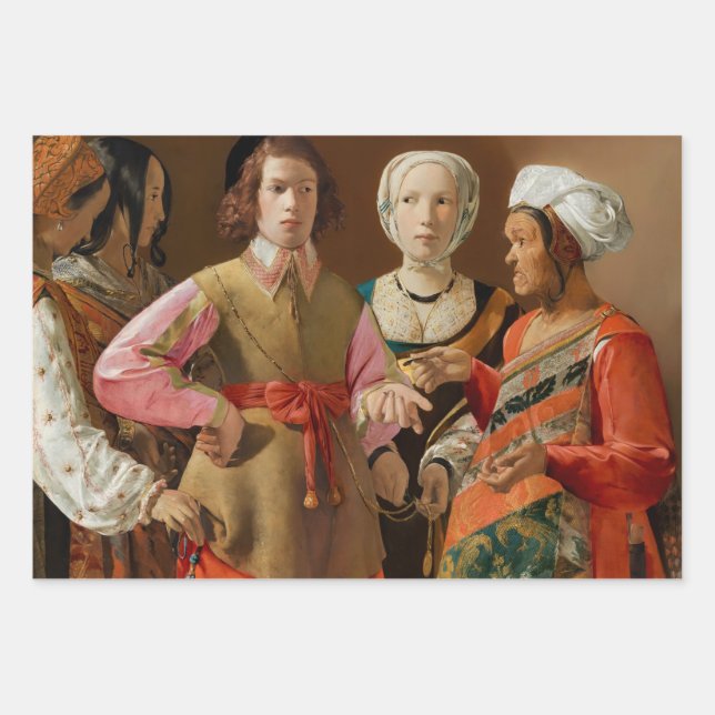 Feuille De Papier Cadeau Georges de la Tour - Le caisson Fortune (Devant)