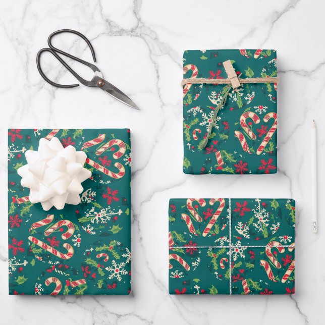 Feuille De Papier Cadeau Geschenkpapier Set Weihnachten (Recto)