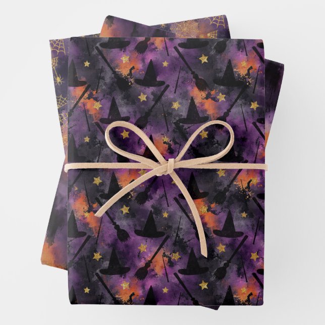 Feuille De Papier Cadeau Ghoul Halloween Vintage Pattern  (En situation)