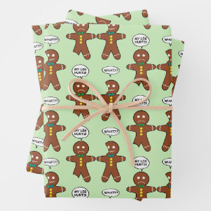 Feuille De Papier Cadeau Gingerbread Cookie Christmas