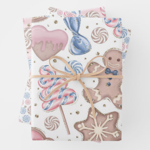 Feuille De Papier Cadeau Gingerbread Et Sweets Fêtes