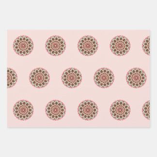 Feuille De Papier Cadeau Gingerbread house scandi folk art mandala 