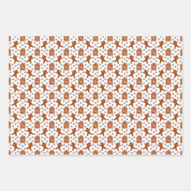 Feuille De Papier Cadeau GINGERBREAD Motif de vacances (Devant)
