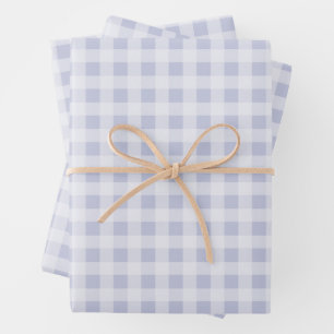 Feuille De Papier Cadeau Gingham gris pérywinkle Cool Rustique