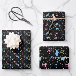 Feuille De Papier Cadeau Girls Archery - Girly Hearts Stars Archer