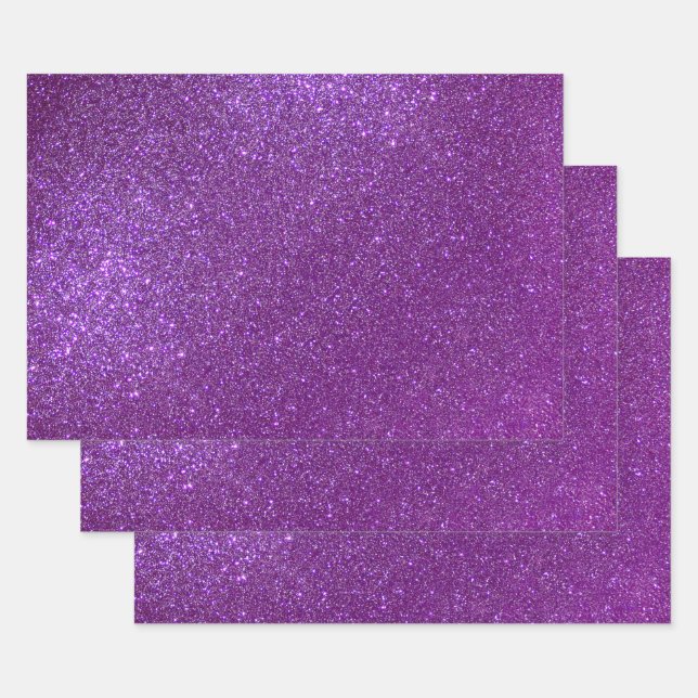 Feuille De Papier Cadeau Girly Sparkly Royal Purple Parties scintillant (Lot)