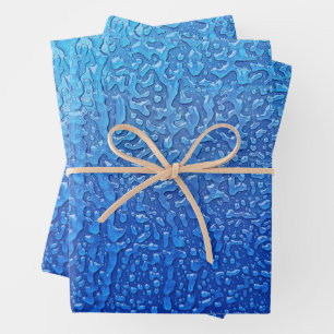 Feuille De Papier Cadeau Glace Sur Métal Bleu