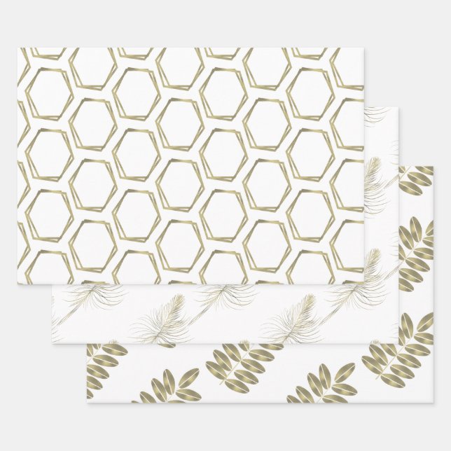 Feuille De Papier Cadeau Glam géométrique à huile magnifique (Lot)