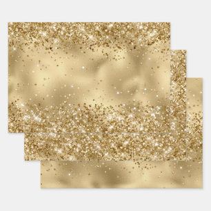 Feuille De Papier Cadeau Glam Gold Luxe Glitzy Sparkle Parties scintillant