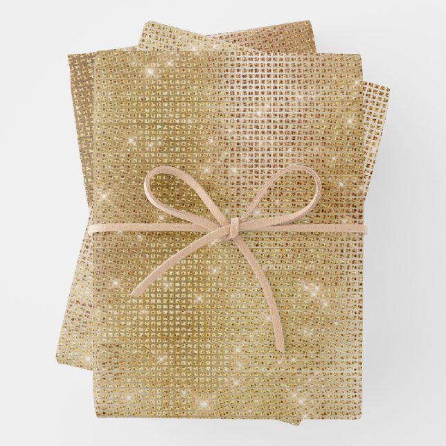 Feuille De Papier Cadeau Glam Gold Sparkle (En situation)