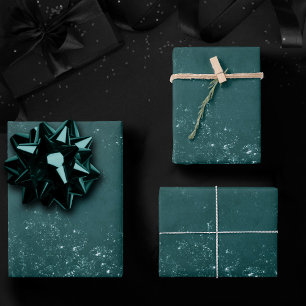 Feuille De Papier Cadeau Glimmery Turquoise Grunge Riche verre vert foncé