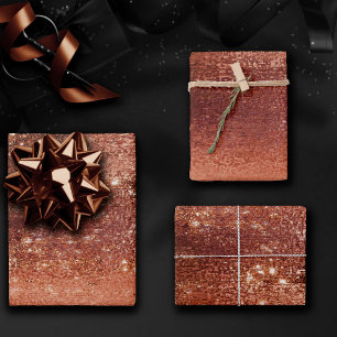 Feuille De Papier Cadeau Glitzy Foil Terra Cotta Dusty Orange Metallic