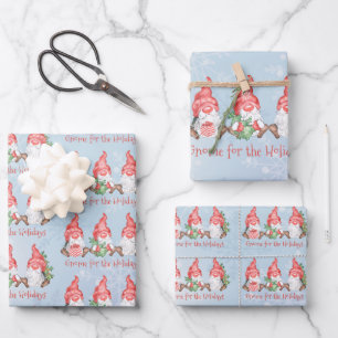 Feuille De Papier Cadeau Gnome scandinave pour Noël des Fêtes