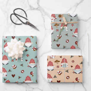 Feuille De Papier Cadeau Gnomies nordiques de Noël