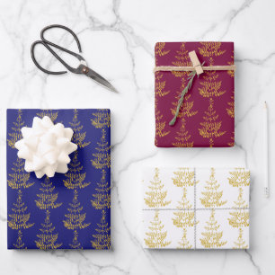 Feuille De Papier Cadeau Gold Noël