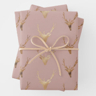 Feuille De Papier Cadeau Golden Cher Head Blush Rose Holiday