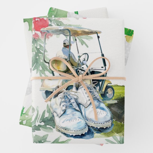 Feuille De Papier Cadeau Golf sur le thème du golfeur (En situation)