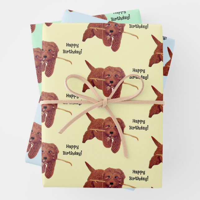 Feuille De Papier Cadeau Gorgeous Golden Doodle (En situation)