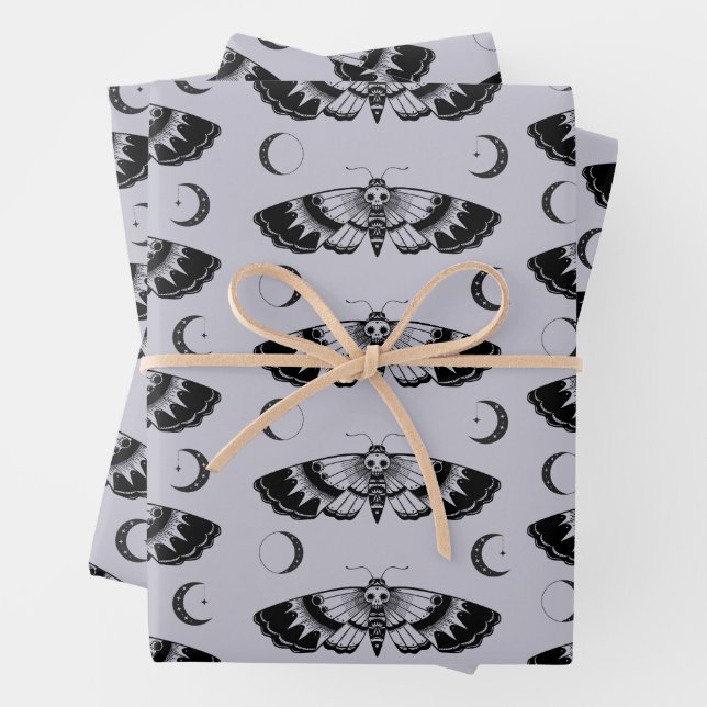 Feuille De Papier Cadeau Goth Death, la tête de faucon (En situation)