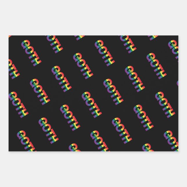 Feuille De Papier Cadeau Goth LGBTQ+ Arc-en-ciel (Devant)