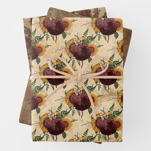 Feuille De Papier Cadeau Gothique d'automne (En situation)