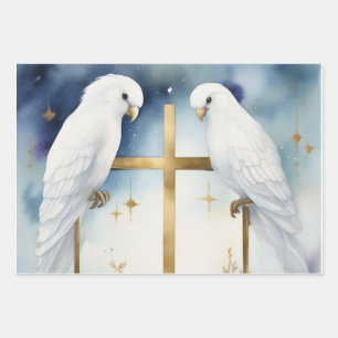 Feuille De Papier Cadeau Gracity Dove & Cross Motif