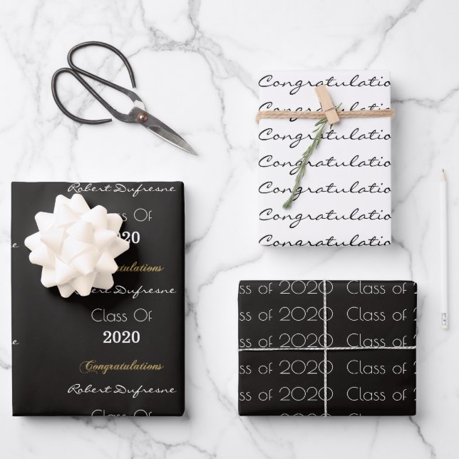Feuille De Papier Cadeau Graduation personnalisée (Recto)