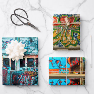 Feuille De Papier Cadeau Graffiti urbain Art de rue coloré