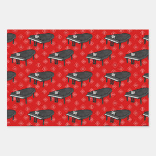 Feuille De Papier Cadeau Grand Piano de Noël Piano Motif