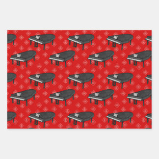 Feuille De Papier Cadeau Grand Piano de Noël Piano Motif