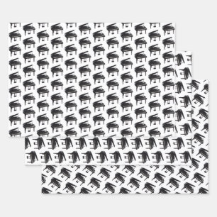 Feuille De Papier Cadeau Grand Piano Motif carrelé