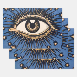 Feuille De Papier Cadeau Grande Gatsby Blue Eye Evil Eye Artework Découpage