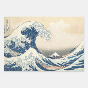 Feuille De Papier Cadeau Grande vague au large de Kanagawa Japonais Ukiyo-e