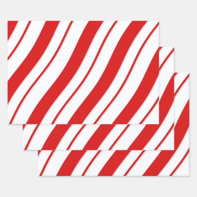 Feuille De Papier Cadeau Grandes menthe poivrée (Lot)