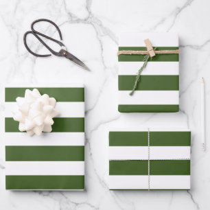 Feuille De Papier Cadeau Grandes vertes et blanches