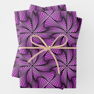 Feuille De Papier Cadeau Graphique Géométrique 3D Spiral Twist rose