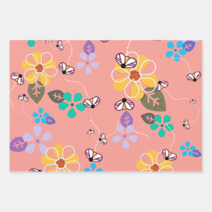 Feuille De Papier Cadeau Graphique sur les abeilles