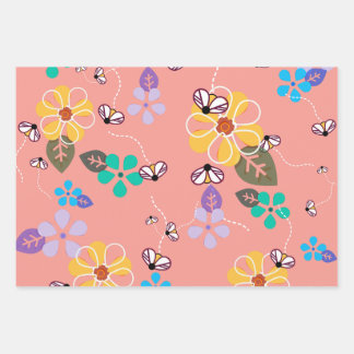 Feuille De Papier Cadeau Graphique sur les abeilles