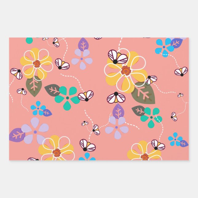 Feuille De Papier Cadeau Graphique sur les abeilles (Devant)