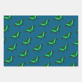 Feuille De Papier Cadeau Green Butterfly