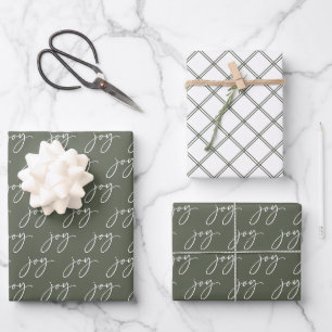 Feuille De Papier Cadeau Green Joy Holiday