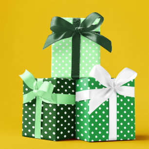 Feuille De Papier Cadeau Green Polka