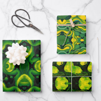 Feuille De Papier Cadeau Green Yellow Alligator Crocodile Dragon Artistic 