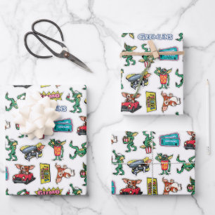 Feuille De Papier Cadeau Gremlins™ Autocollants Drôles Motif