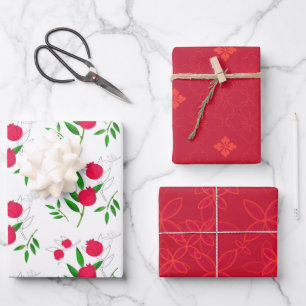Feuille De Papier Cadeau Grenades et imprimeries de coordination