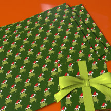 Grenouille verte Santa Hat Cartoon Nouveauté Noël
