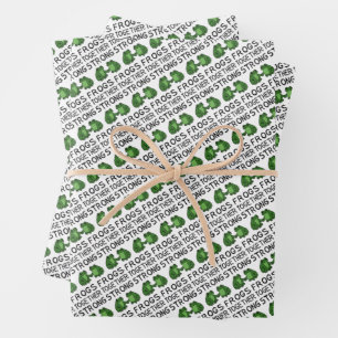 Feuille De Papier Cadeau Grenouilles Ensemble Fortes Protestation de Grenou