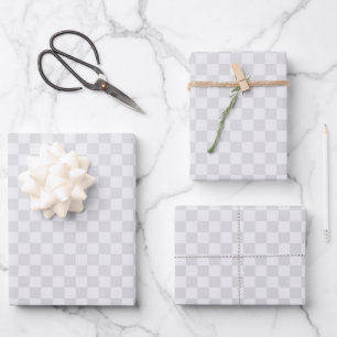 Feuille De Papier Cadeau Grey À damiers Motif