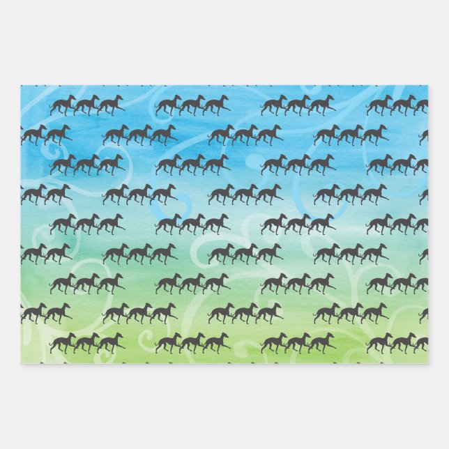Feuille De Papier Cadeau Greyhound italien (Devant)