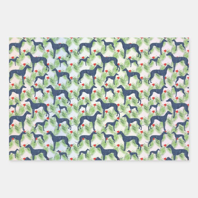 Feuille De Papier Cadeau Greyhounds (Devant 3)